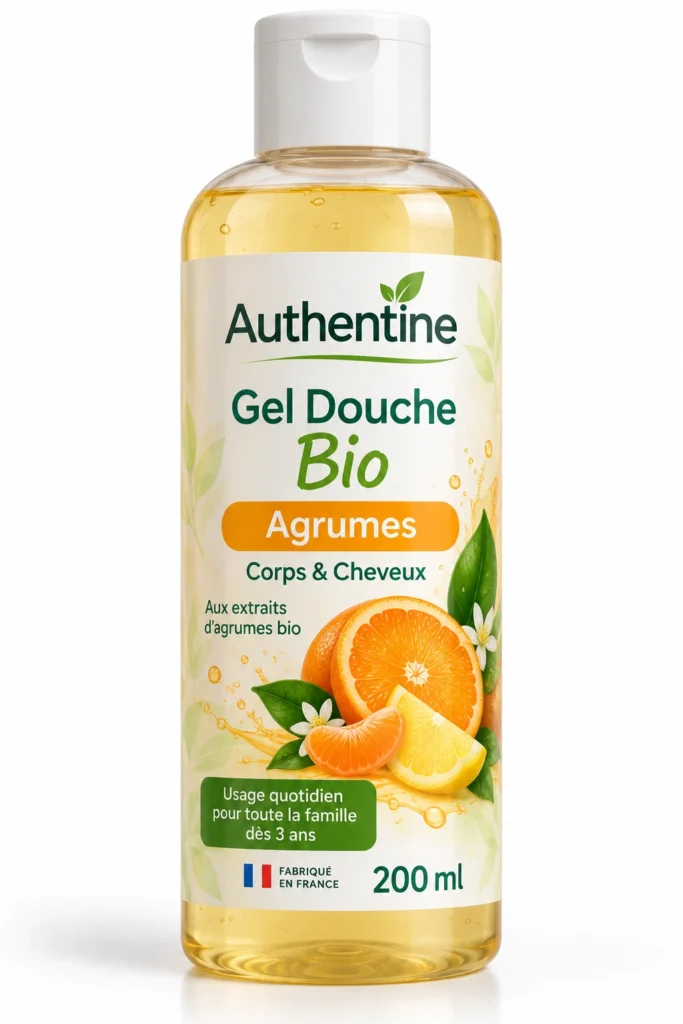 authentine-gel douche agrumes bio