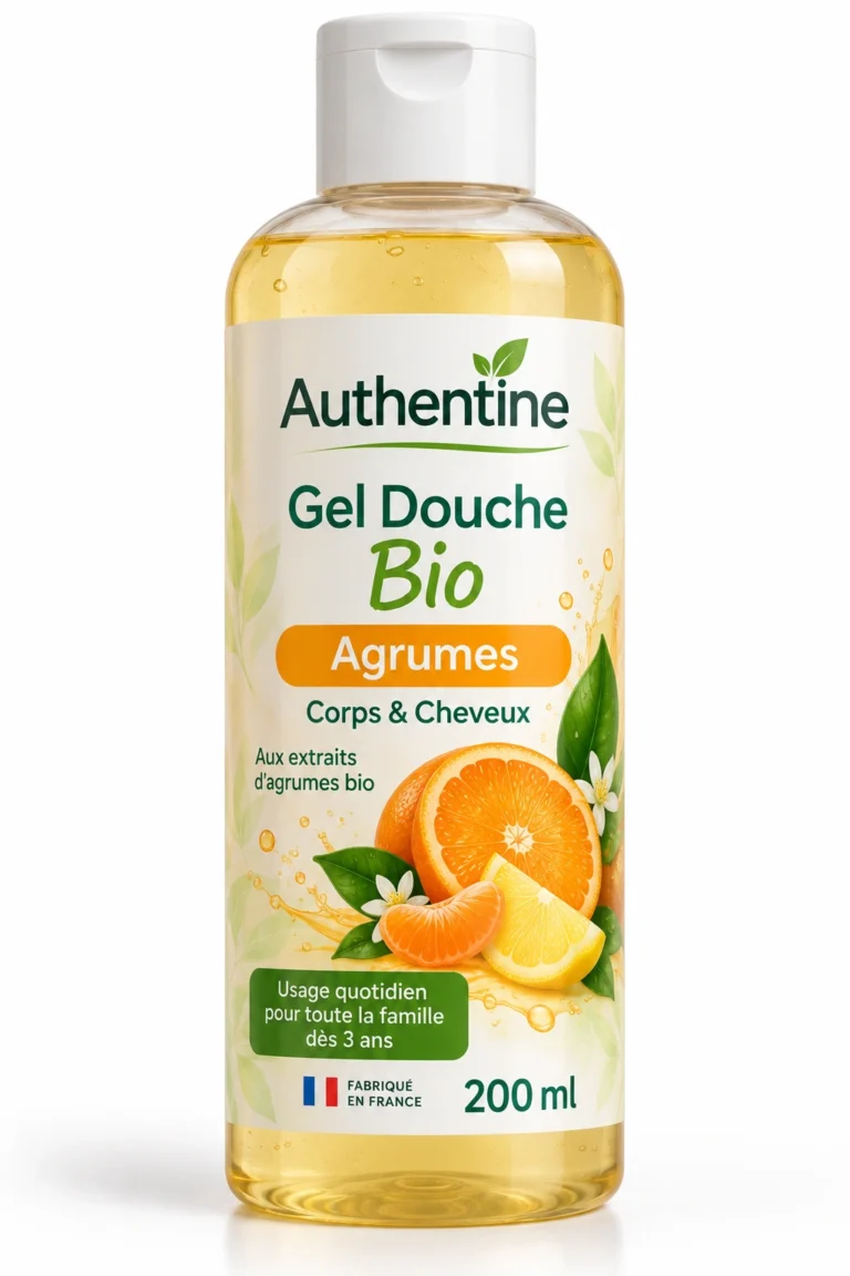authentine-gel douche agrumes bio