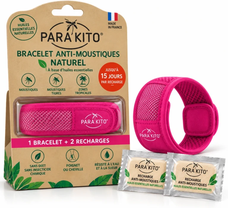parakito-bracelet anti-moustiques naturel fushia